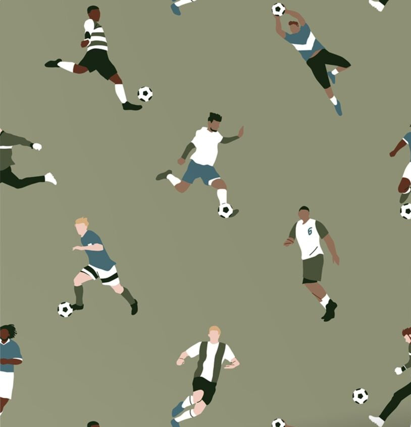 ESTAhome voetbalspelers voetbal behang voor de jongenskamer groen 131554
