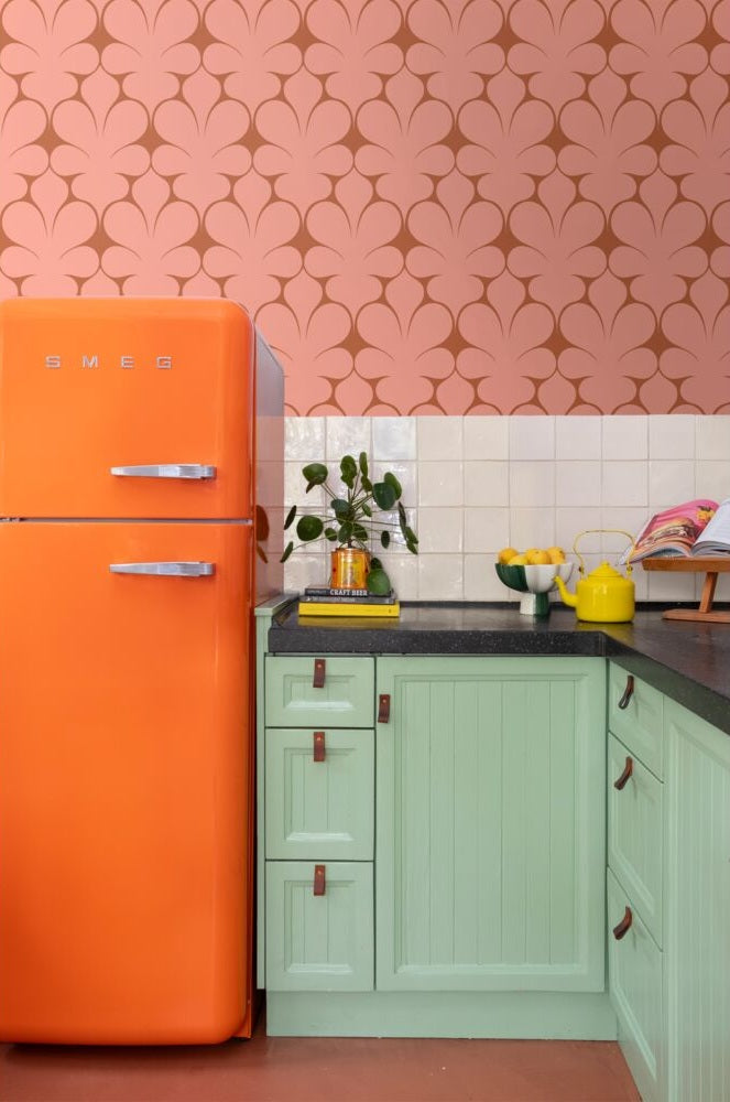 ESTAhome Retro Ornamenten behang voor meisjeskamer en tienerkamer voor retrolook terra 131561