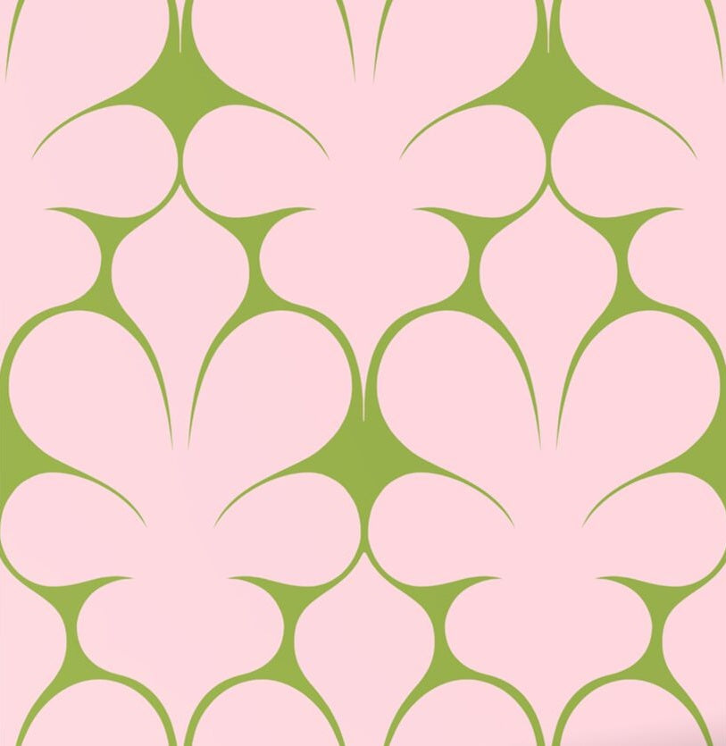 ESTAhome Retro Ornamenten behang voor meisjeskamer en tienerkamer voor retrolook roze groen 131563