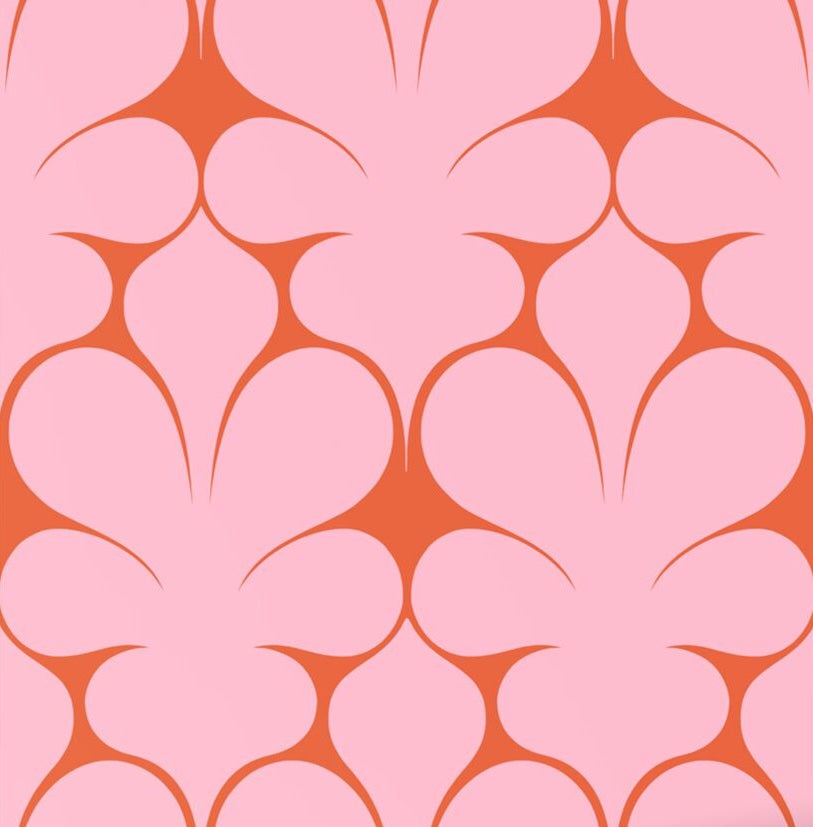 ESTAhome Retro Ornamenten behang voor meisjeskamer en tienerkamer voor retrolook roze rood 131564