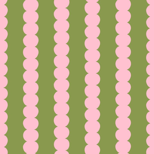 ESTAhome grafische strepen behang voor de kinderkamer meisjeskamer tienerkamer roze en groen 131749