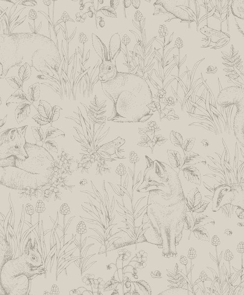 Borastapeter behang voor de kinderkamer Forest Friends bosdieren beige 6922 newbie 2