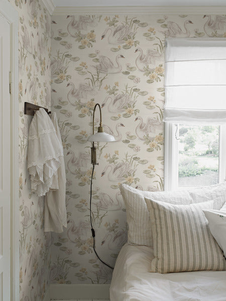 Borastapeter zwanen behang voor de meisjeskamer Lily Swan 6926