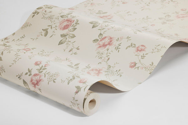 Borastapeter rozen behang voor de kinderkamer creme 6928