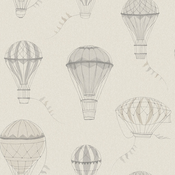 Borastapeter up in the sky luchtballonnen behang voor een jongenskamer of babykamer beige 6941