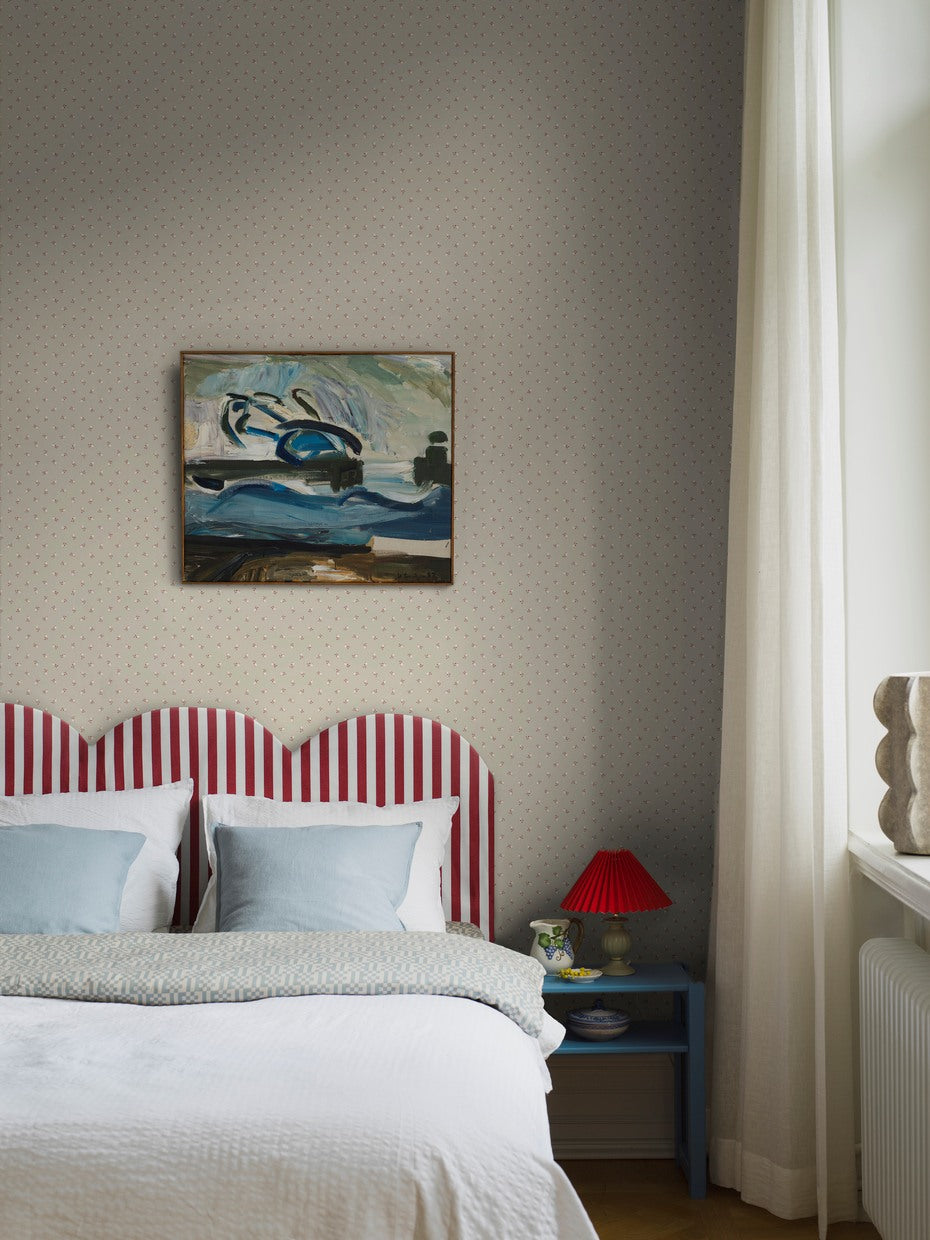 Borastapeter Petite Cherie bloemenbehang voor meisjeskamer of babykamer kleine bloemetjes beige