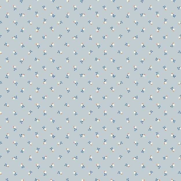 Borastapeter Petite Cherie bloemenbehang voor meisjeskamer en babykamer lichtblauw blauw 7783