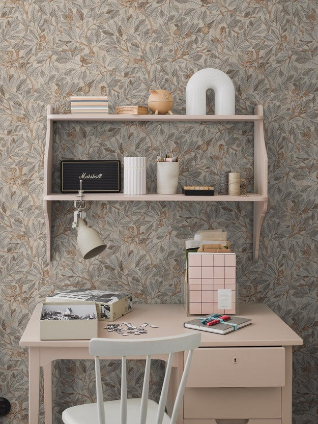 Borastapeter Fairies elfen behang voor meisjeskamer en babykamer Fairyland grijs 8140