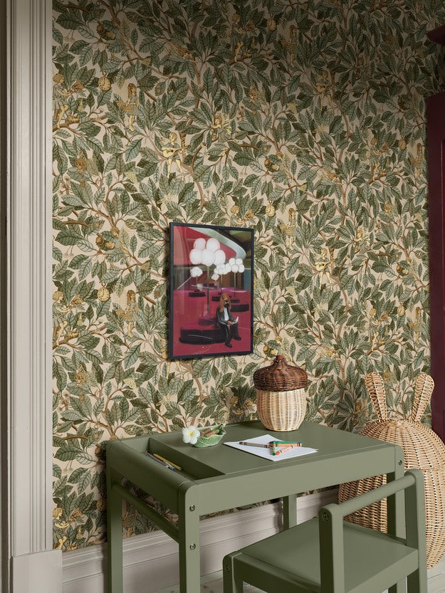 Borastapeter Fairies elfen behang voor meisjeskamer en babykamer Fairyland beige groen 8141
