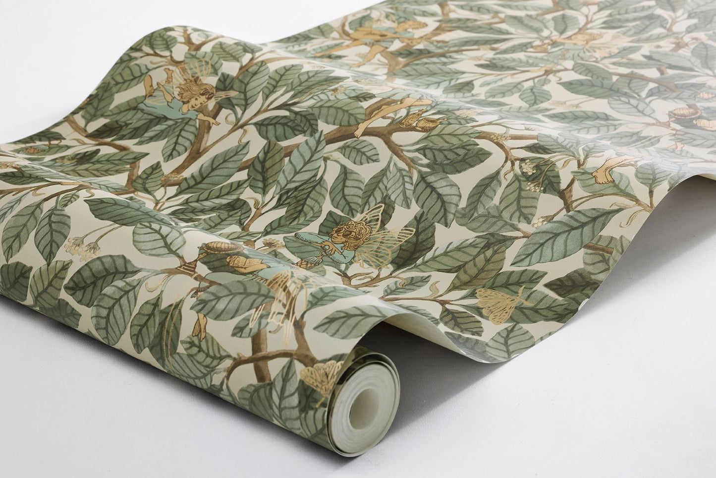 Borastapeter Fairies elfen behang voor meisjeskamer en babykamer Fairyland beige groen 8141