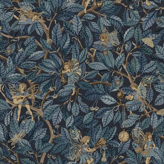Borastapeter Fairies elfen behang voor meisjeskamer en babykamer Fairyland blauw 8142