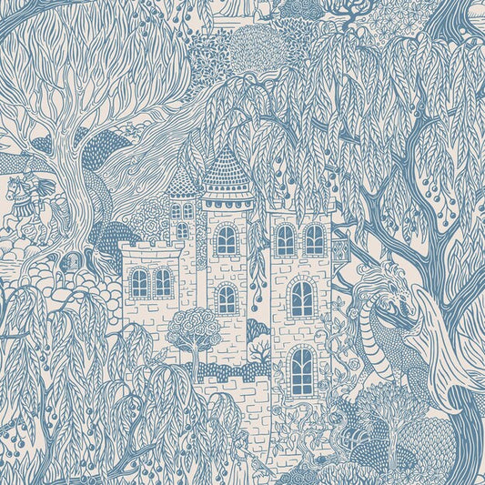 Kingdom of the Willow Borastapeter sprookjesbehang voor de kinderkamer, jongenskamer en neutrale kinderkamer blauw 8147