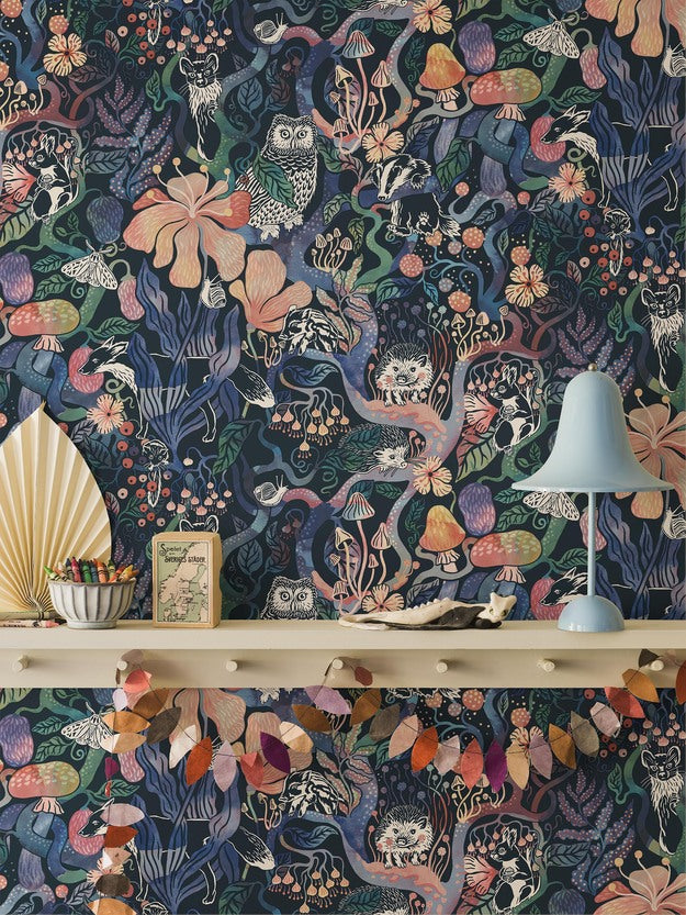 Magic Woods borastapeter fairyland sprookjesbos behang voor de kinderkamer meisjeskamer blauw 8150