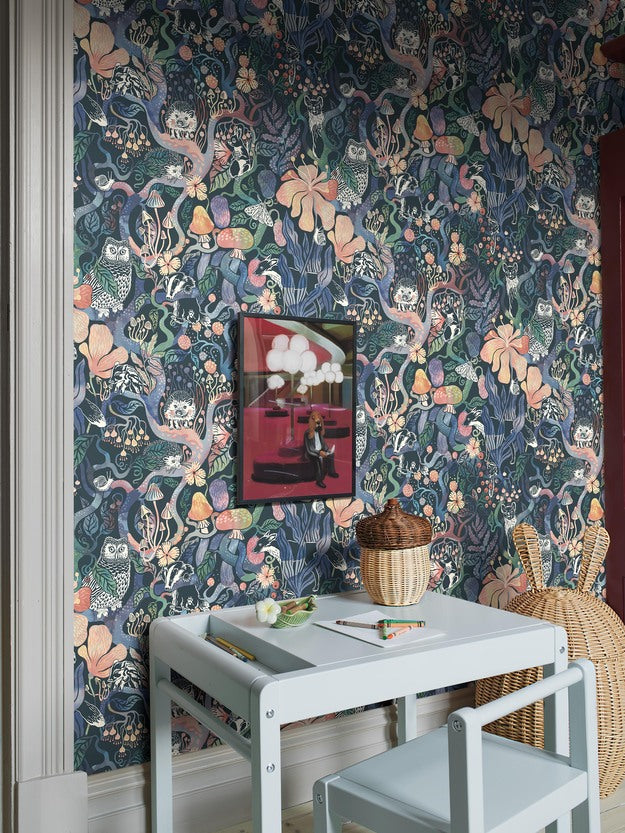 Magic Woods borastapeter fairyland sprookjesbos behang voor de kinderkamer meisjeskamer blauw 8150