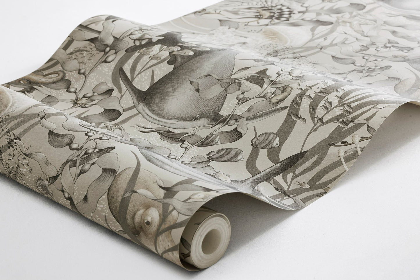 Underwater Magic Borastapeter zeedieren onderwater wereld behang voor de kinderkamer jongenskamer beige grijs 8151