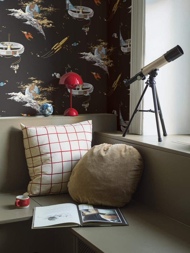Space Adventure Borastapeter Fairyland ruimte behang voor de jongenskamer zwart 8155