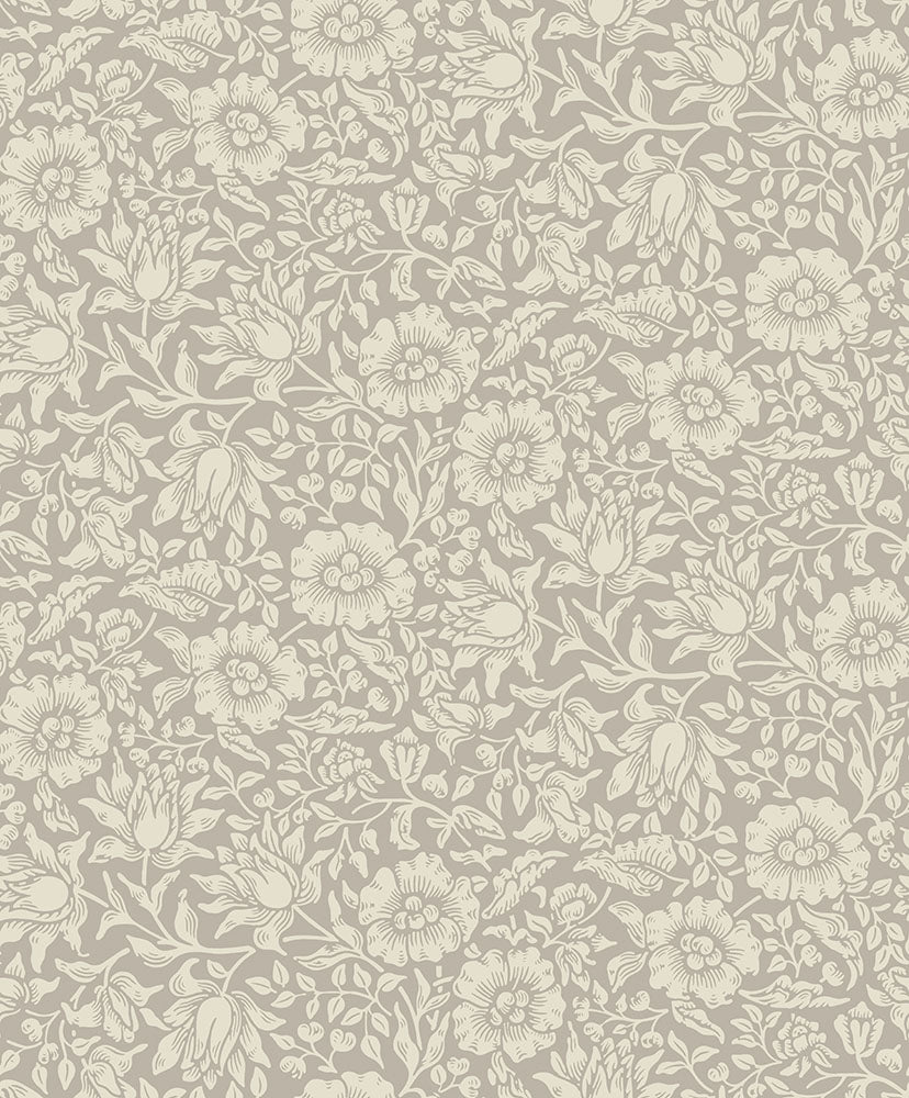 Midbec Mallow bloemenbehang meisjeskamer babykamer en tienerkamer vergrijsd beige 82038
