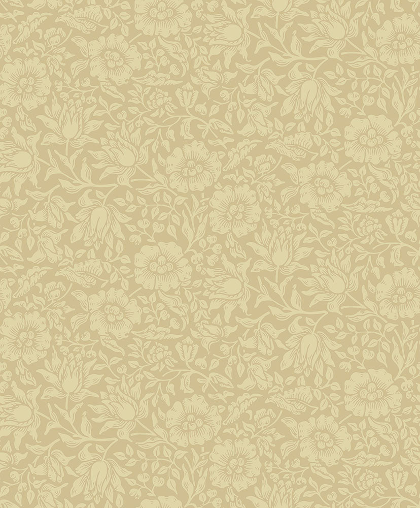 Midbec Mallow bloemenbehang meisjeskamer babykamer en tienerkamer oker geel 82039