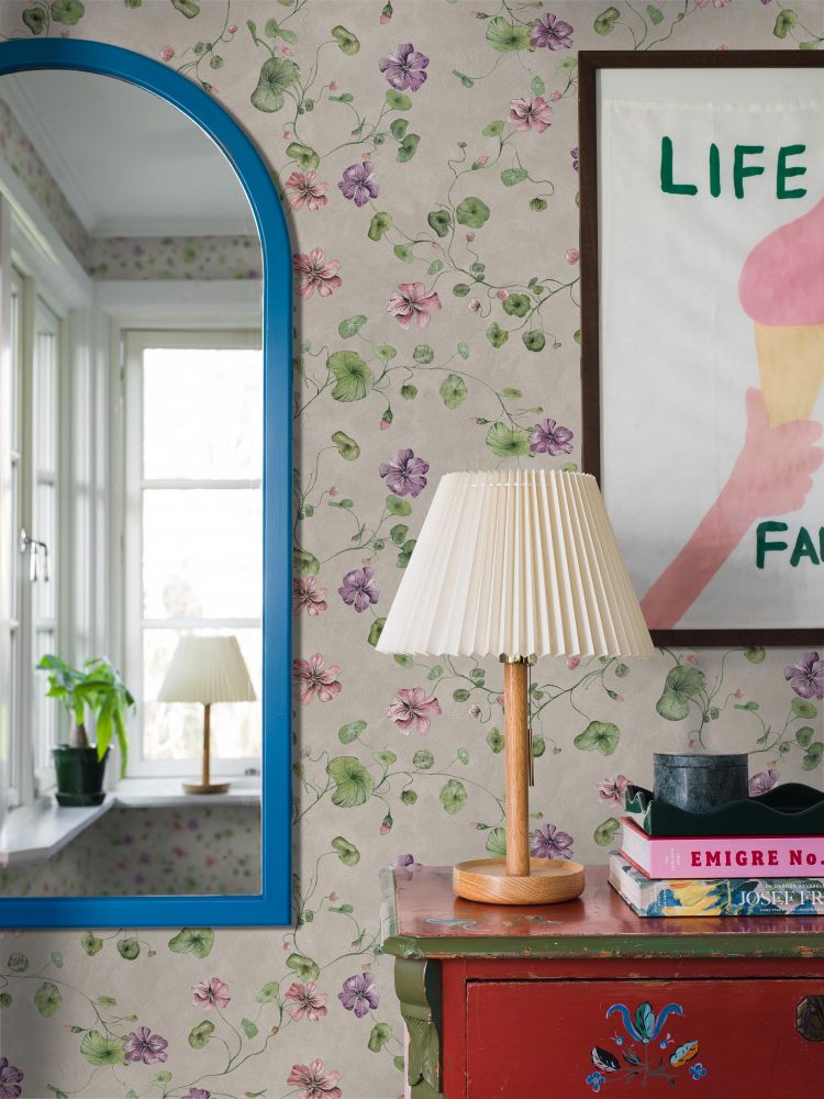 My Feldt Violetta borastapeter bloemen mural voor meisjeskamer en babykamer 9578W