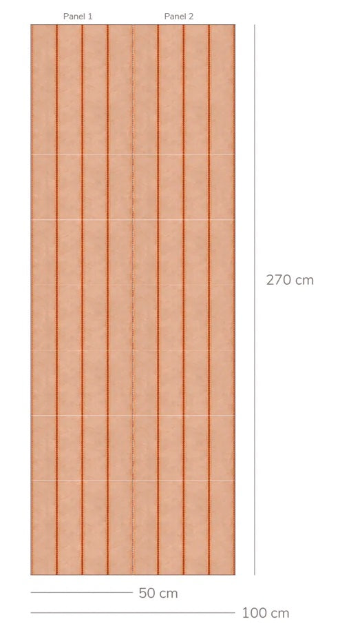 Bibelotte behang voor de kinderkamer Chevron strepen sienna rood bruin