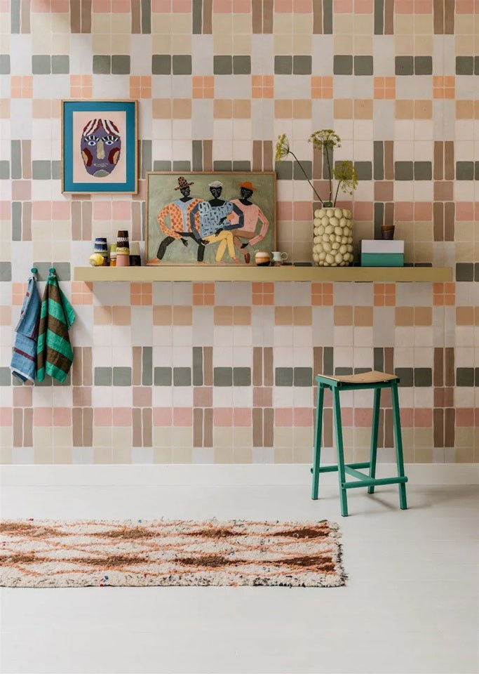 Bibelotte Patchwork behang voor de kinderkamer retro