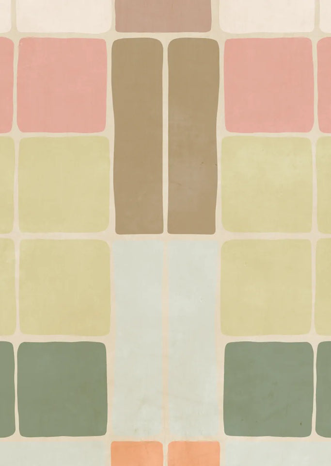 Bibelotte Patchwork behang voor de kinderkamer retro