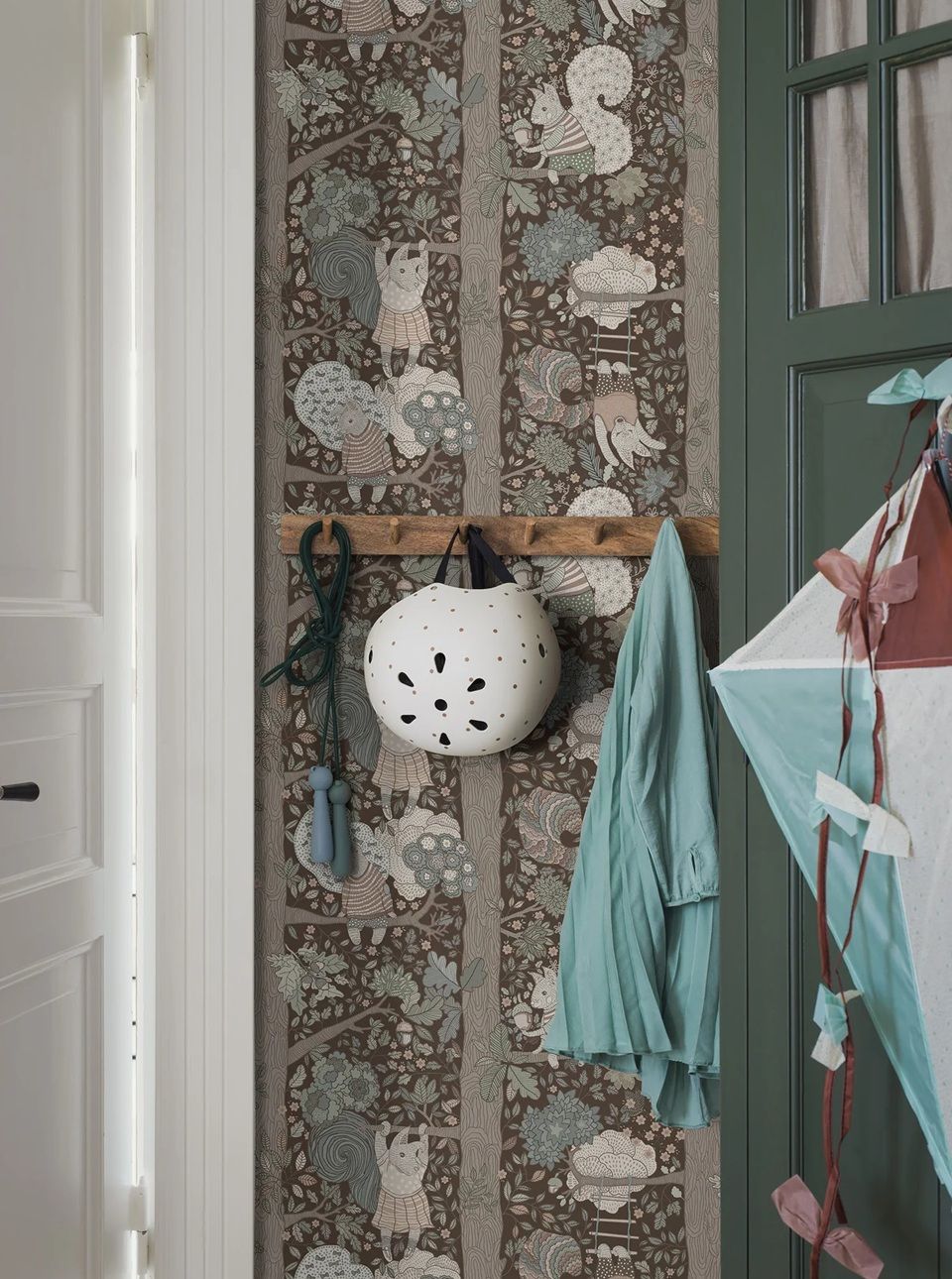 Borastapeter behang voor de kinderkamer Charlie bruin 6290