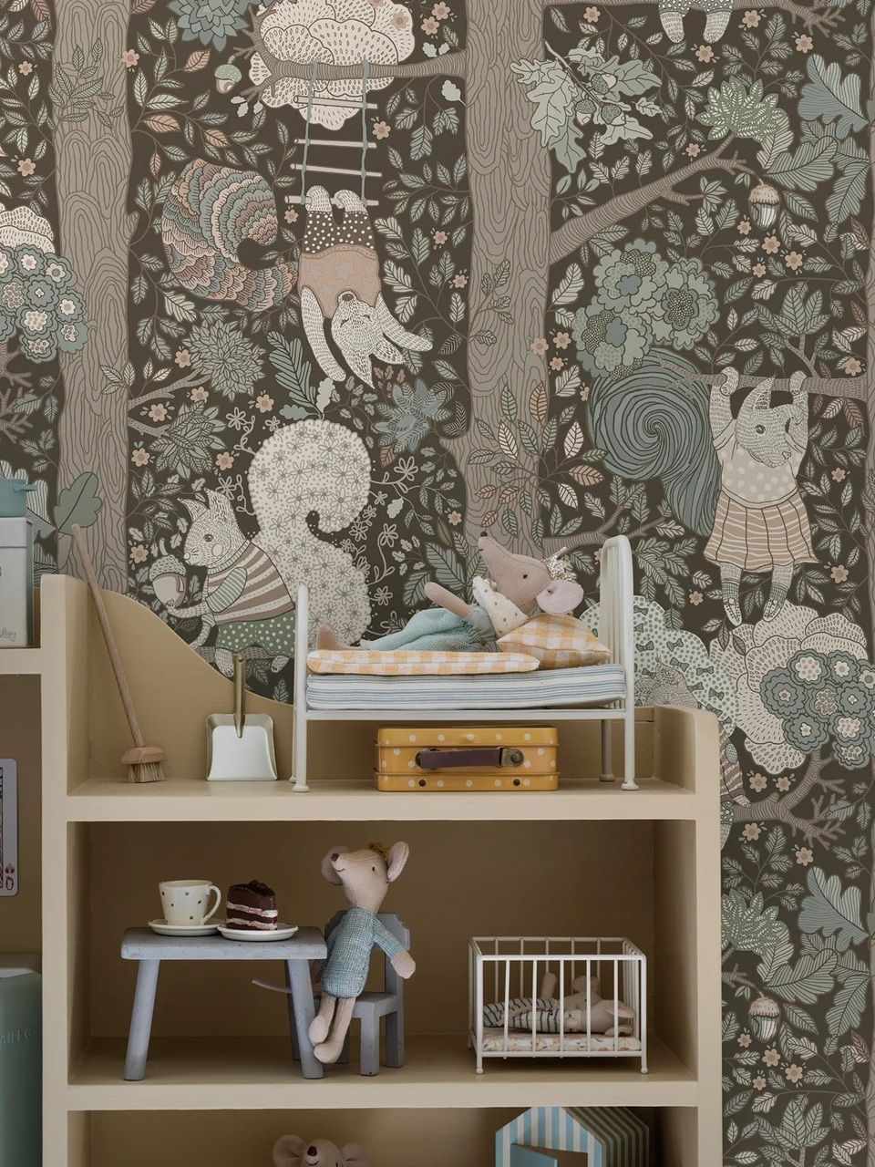 Borastapeter behang voor de kinderkamer Charlie bruin 6290
