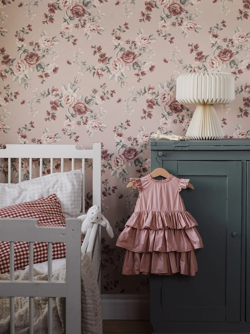 Borastapeter nomi kinderbehang rozen bloemenbehang roze 7484
