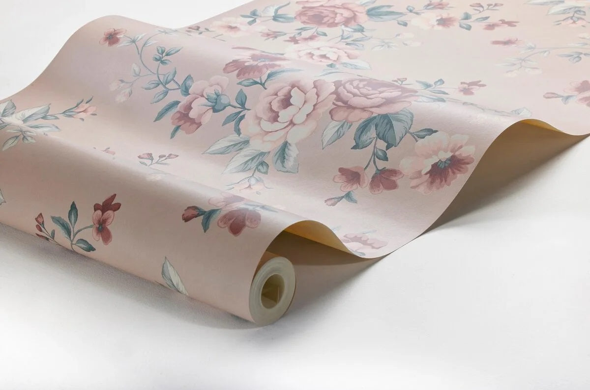 Borastapeter nomi kinderbehang rozen bloemenbehang roze 7484