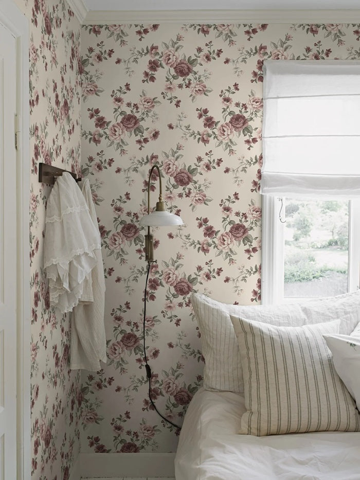 Borastapeter kinderbehang rozen bloemenbehang nomi 7485 creme