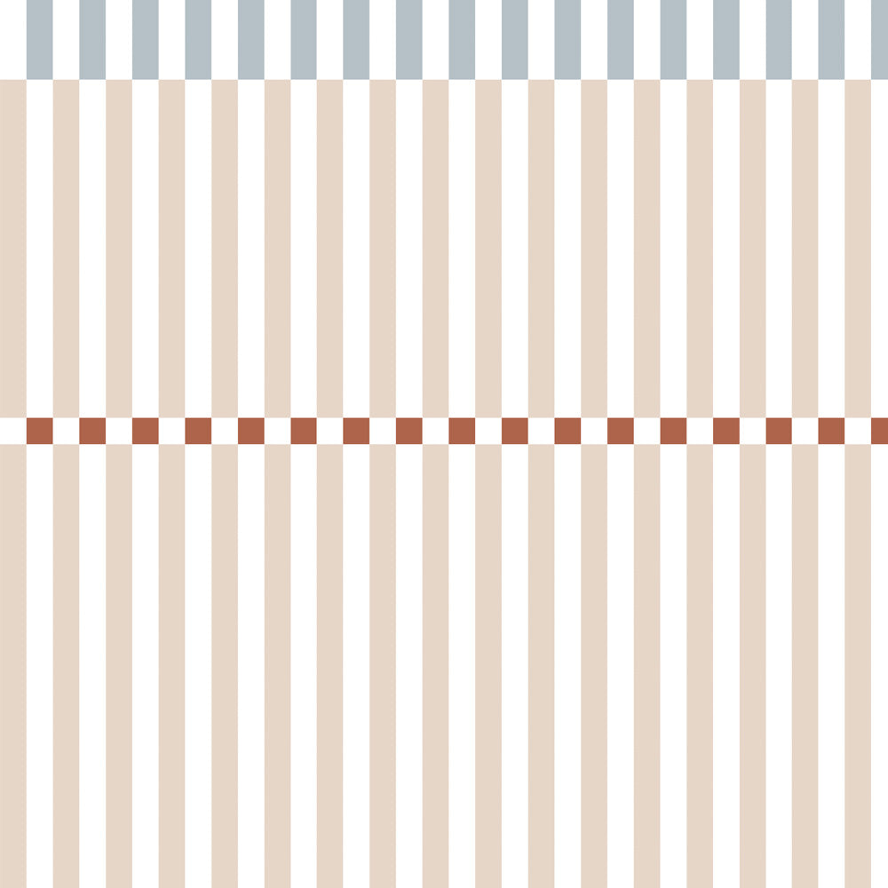 Dekornik Nostalgia gestreept behang voor de kinderkamer beige blauw