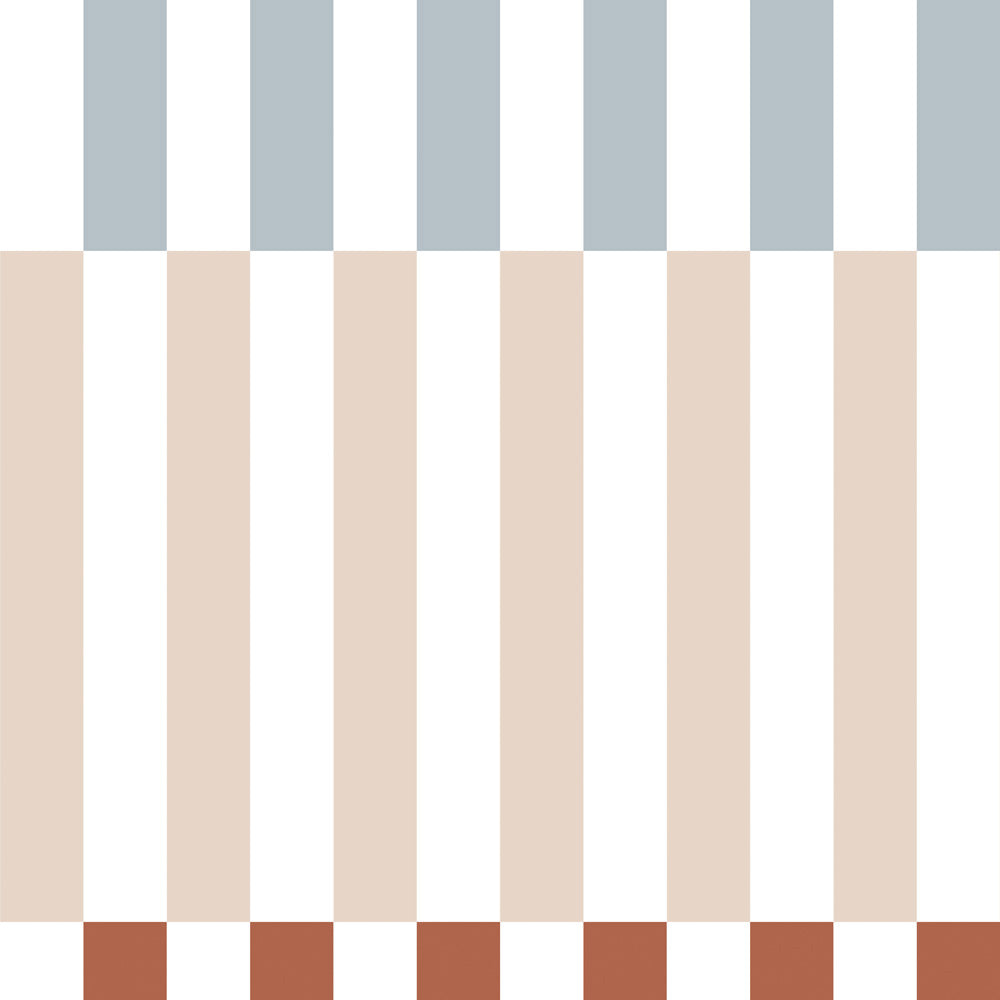 Dekornik Nostalgia gestreept behang voor de kinderkamer beige blauw