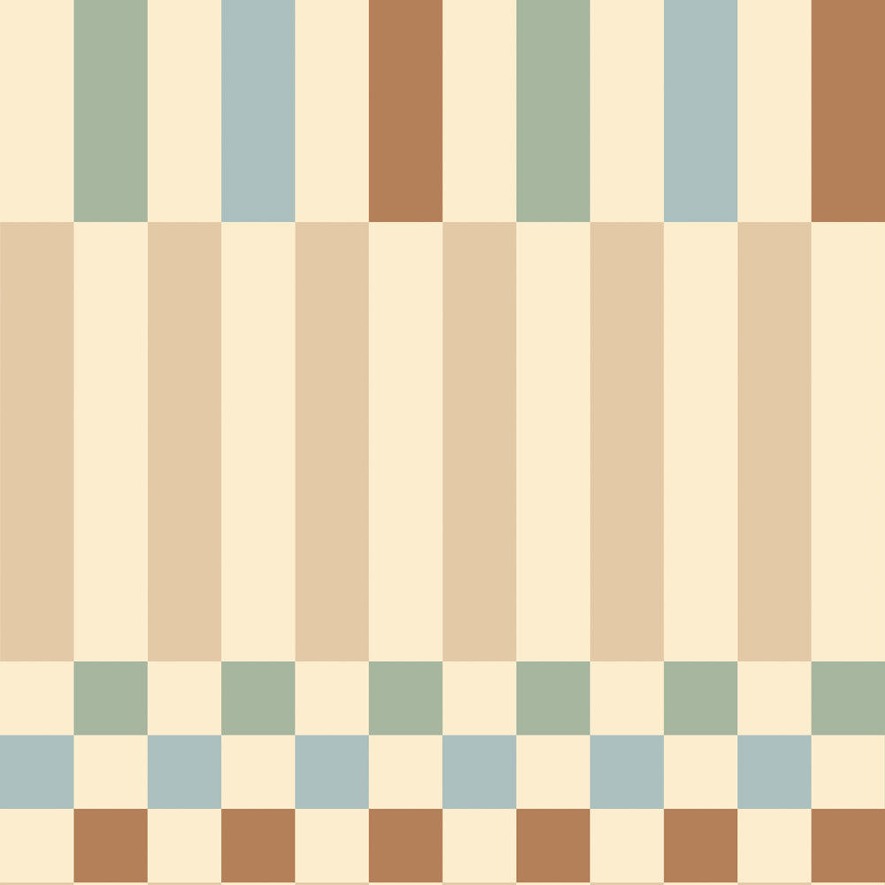 Dekornik Nostalgia gestreept behang voor de kinderkamer jongenskamer neutrale kinderkamer. beige blauw groen bruin