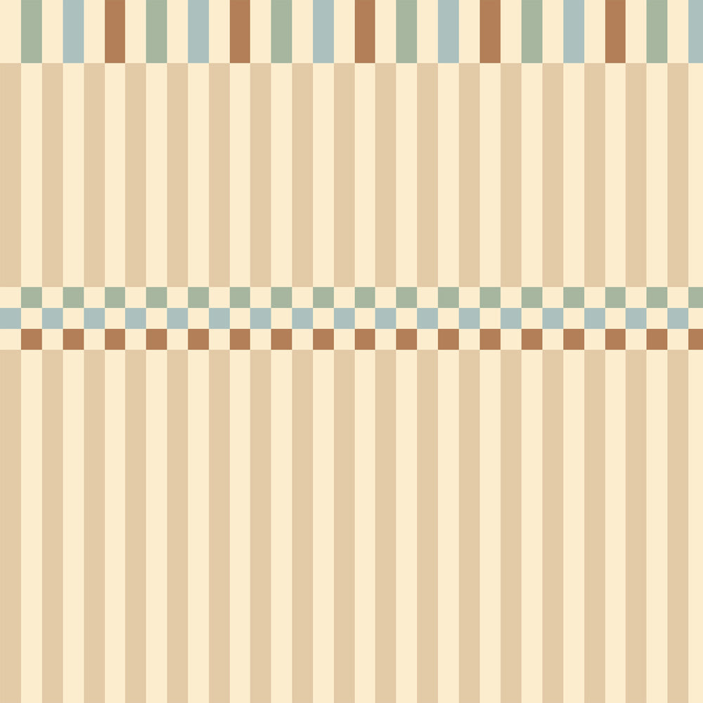 Dekornik Nostalgia gestreept behang voor de kinderkamer jongenskamer neutrale kinderkamer. beige blauw groen bruin