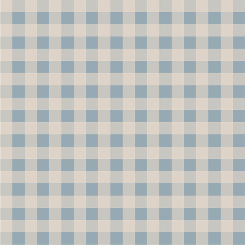 Dekornik geruit behang kinderkamer jongenskamer meisjeskamer babykamer neutrale kinderkamer blauw creme