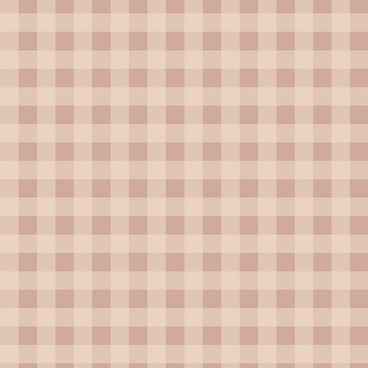 Dekornik geruit behang mini meisjeskamer en babykamer roze en creme