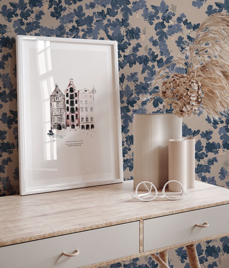 Deep Forest behang voor de kinderkamer bloemenbehang Annet Weelink beige