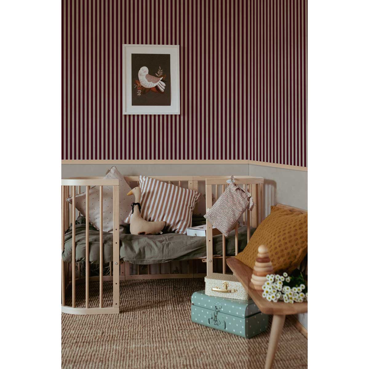 Dekornik strepen behang voor de kinderkamer bruin beige