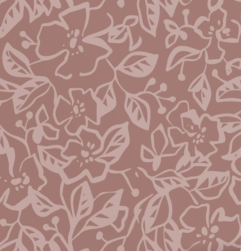 ESTAhome bladeren en bloemenbehang voor meisjeskamer en babykamer mauve paars 131373