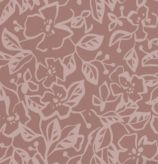 ESTAhome bladeren en bloemenbehang voor meisjeskamer en babykamer mauve paars 131373