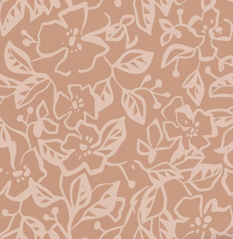ESTAhome bladeren en bloemenbehang voor meisjeskamer en babykamer terra roze 131375
