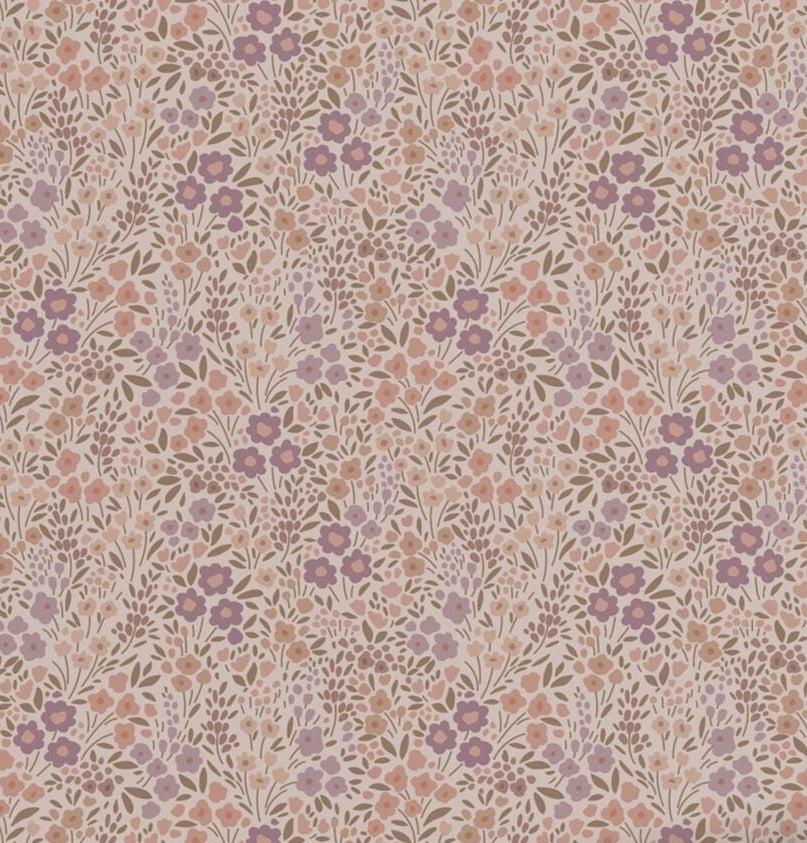 ESTAhome bloemetjes behang meisjeskamer babykamer mauve paars 131458