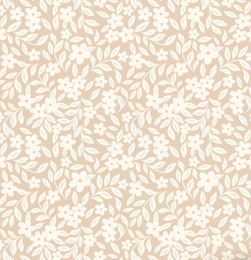 ESTAhome bloemetjes behang voor de meisjeskamer en babykamer beige 131438