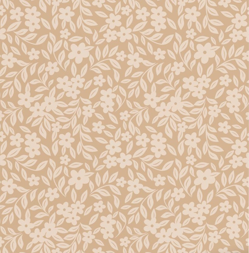 ESTAhome bloemetjes behang voor de meisjeskamer en babykamer  warm beige 131444