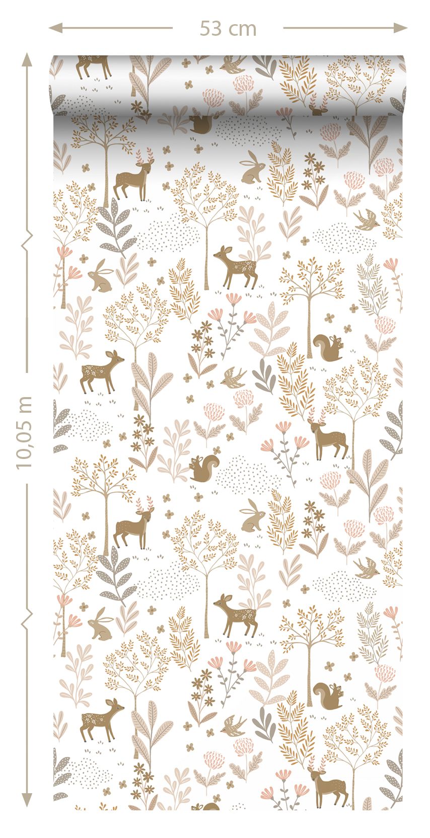 ESTAhome bosdieren behang wit terra beige kinderkamer babykamer 139521
