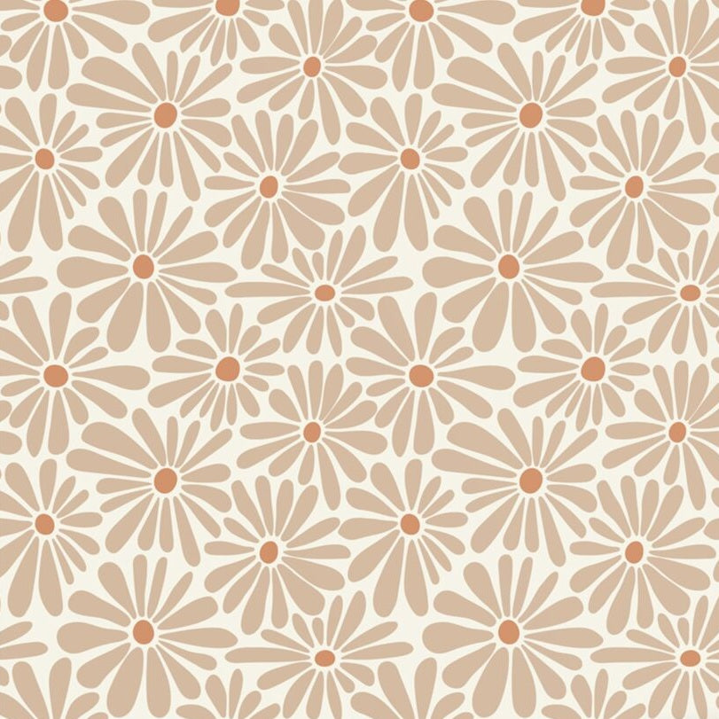 ESTAhome madeliefjes bloemenbehang beige voor de meisjeskamer en babykamer. 131148