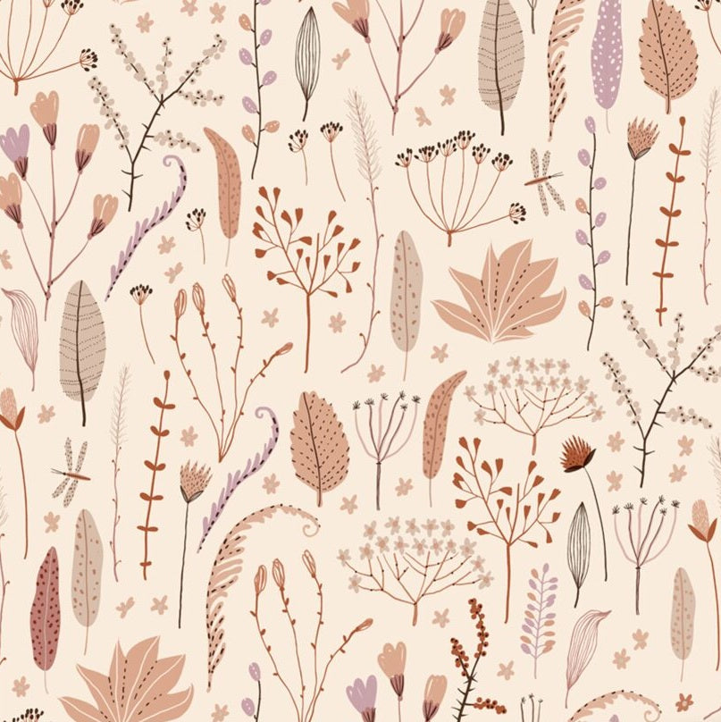 ESTAhome bloemen behang meisjeskamer babykamer warm beige terra 131161