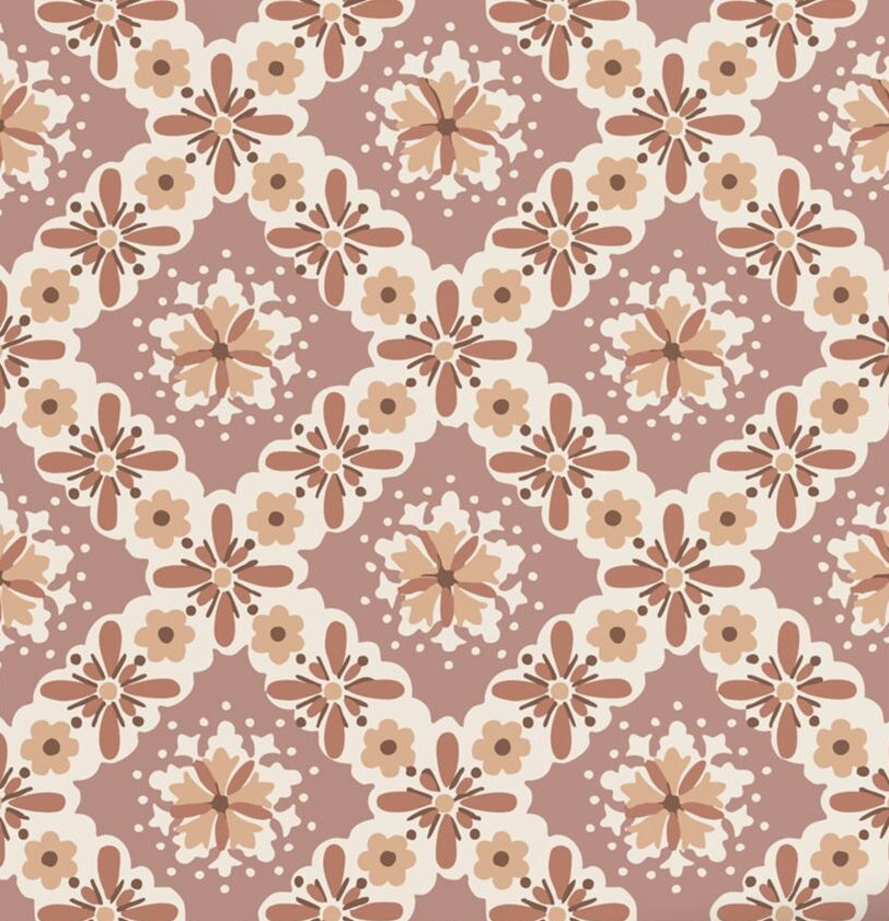 ESTAhome vintage bloemen behang voor meisjeskamer of babykamer paars mauve 131501
