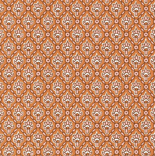 ESTAhome Vintage bloemen bloemen behang voor de kinderkamer boho bohemian oranje roze 131542